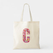 Floral Alphabet Letter C Tote Bag (Achterkant)