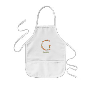 Floral Alphabet letter "G" douanenaam Kinder Schort