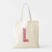 Floral Alphabet Letter L Tote Bag (Achterkant)