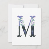 Floral Alphabet - M - Stationery Note Kaart Notitiekaartje (Achterkant)