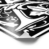 Floral Alphabet Monogram Letter A Foto afdrukken (Hoek)