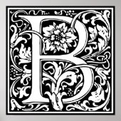 Floral Alphabet Monogram Letter B Poster (Voorkant)