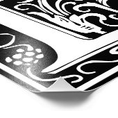 Floral Alphabet Monogram Letter D Foto afdrukken (Hoek)