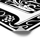 Floral Alphabet Monogram Letter D Poster (Hoek)