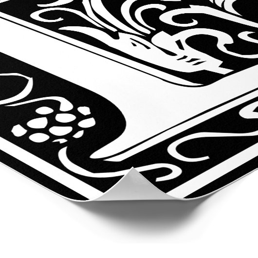 Floral Alphabet Monogram Letter D Poster (Hoek)