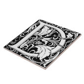 Floral Alphabet Monogram Letter D Tegel Tegeltje (Zijkant)