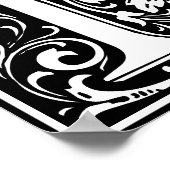 Floral Alphabet Monogram Letter E Poster (Hoek)