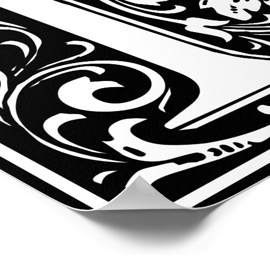 Floral Alphabet Monogram Letter E Poster (Hoek)