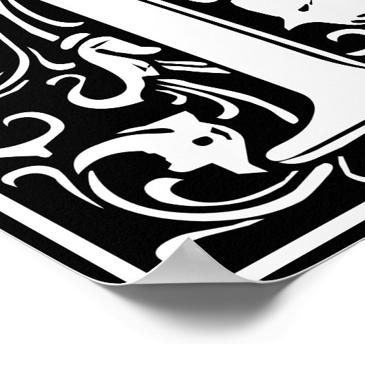 Floral Alphabet Monogram Letter F Poster (Hoek)