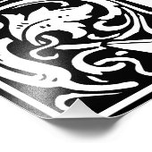 Floral Alphabet Monogram Letter J Foto afdrukken (Hoek)