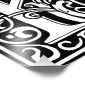 Floral Alphabet Monogram Letter K Foto afdrukken (Hoek)