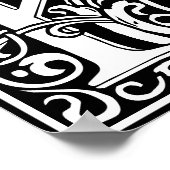 Floral Alphabet Monogram Letter K Poster (Hoek)