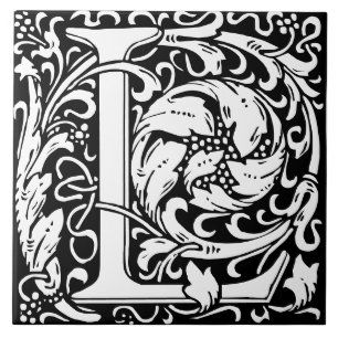 Floral Alphabet Monogram Letter L Tegel Tegeltje