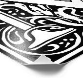 Floral Alphabet Monogram Letter M Foto afdrukken (Hoek)