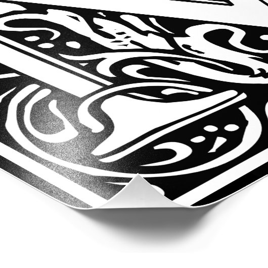 Floral Alphabet Monogram Letter M Foto afdrukken (Hoek)