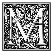 Floral Alphabet Monogram Letter M Foto afdrukken (Voorkant)