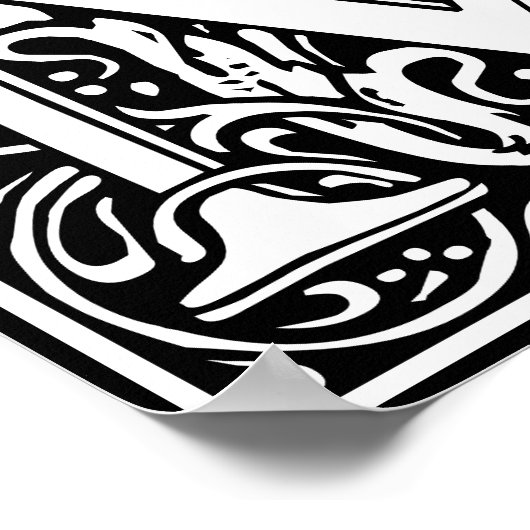 Floral Alphabet Monogram Letter M Poster (Hoek)