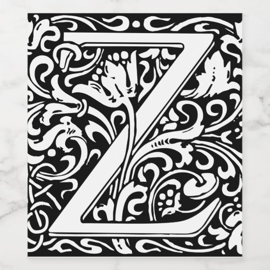 Floral Alphabet Monogram Letter M Square Sticker (Enkel label)