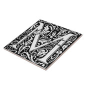 Floral Alphabet Monogram Letter M Tegel Tegeltje (Zijkant)