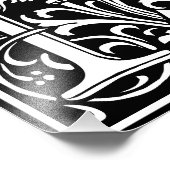 Floral Alphabet Monogram Letter N Foto afdrukken (Hoek)