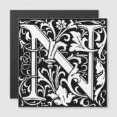 Floral Alphabet Monogram Letter N Morris (Voorkant / Achterkant)