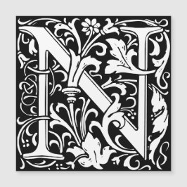 Floral Alphabet Monogram Letter N Morris