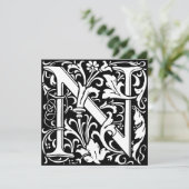 Floral Alphabet Monogram Letter N Morris (Staand voorkant)