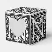 Floral Alphabet Monogram Letter N Tegel Morris Bedankdoosjes (Voorkant Zijde)