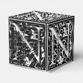 Floral Alphabet Monogram Letter N Tegel Morris Bedankdoosjes (Achterkant)