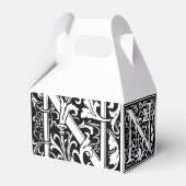 Floral Alphabet Monogram Letter N Tegel Morris Bedankdoosjes (Achterkant)