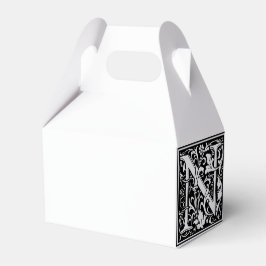 Floral Alphabet Monogram Letter N Tegel Morris Bedankdoosjes