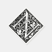 Floral Alphabet Monogram Letter N Tegel Morris Servet (Hoek)