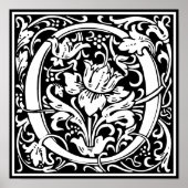 Floral Alphabet Monogram Letter O Poster (Voorkant)
