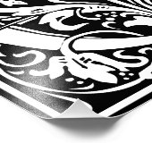 Floral Alphabet Monogram Letter of Foto afdrukken (Hoek)