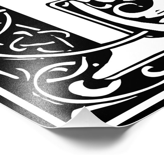 Floral Alphabet Monogram Letter P Foto afdrukken (Hoek)