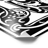 Floral Alphabet Monogram Letter R Foto afdrukken (Hoek)