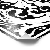 Floral Alphabet Monogram Letter V Foto afdrukken (Hoek)