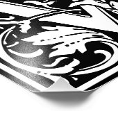 Floral Alphabet Monogram Letter W Foto afdrukken (Hoek)