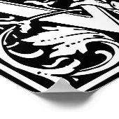 Floral Alphabet Monogram Letter W Foto afdrukken Poster (Hoek)