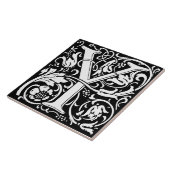 Floral Alphabet Monogram Letter Y Tegel Tegeltje (Zijkant)