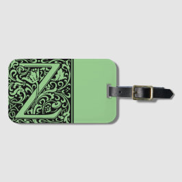 Floral Alphabet Monogram Letter Z Bagagelabel