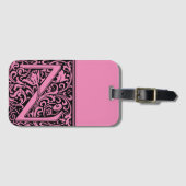 Floral Alphabet Monogram Letter Z Bagagelabel (Voorkant (horizontaal))