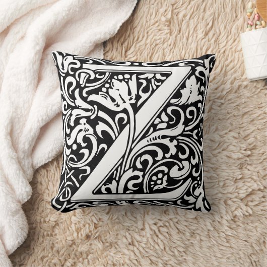 Floral Alphabet Monogram Letter Z Kussen (Deken)