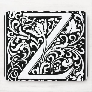 Floral Alphabet Monogram Letter Z Muismat