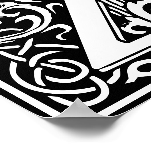 Floral Alphabet Monogram Letter Z Poster (Hoek)