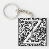 Floral Alphabet Monogram Letter Z Sleutelhanger (voorkant)