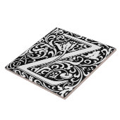 Floral Alphabet Monogram Letter Z Tegeltje (Zijkant)