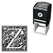 Floral Alphabet Monogram Letter Z Zelfinktende Stempel (In situ)