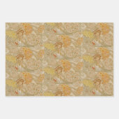  Floral Alphonse Mucha Art Nouveau Brown Inpakpapier Vel (Voorkant 3)