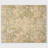  Floral Alphonse Mucha Peonies GalleryHD Cadeaupapier (Vlak)